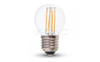 LED filament žárovka E27 malá banka 4W teplá bílá stmívatelná