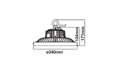 LED prúmyslové Highbay UFO svítidlo 150 W studená bílá 120° 5 let záruka