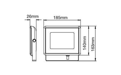 LED reflektor 30 W studená bílá černý