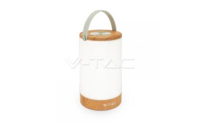 Dobíjecí LED stolní lampa 5 W se zabudovanou Powe bankou stmívatelní, imitace dřeva