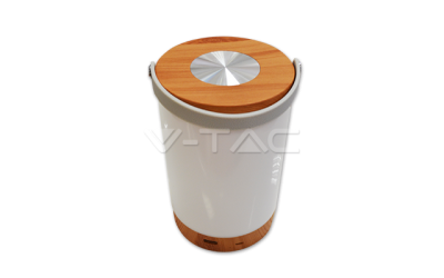 Dobíjecí LED stolní lampa 5 W se zabudovanou Powe bankou stmívatelní, imitace dřeva
