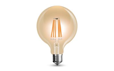 LED žárovka E27 8W G125 AMBER teplá bílá stmívatelná