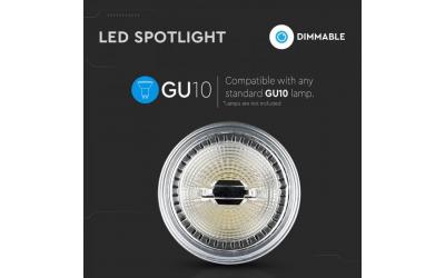Stmievateľná AR111 bodová LED žárovka GU10 12 W denní bílá 40° hliníková