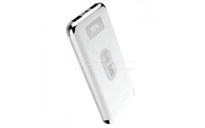 Powerbanka 10000 mAh bílá s bezdrátovým nabíjením