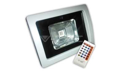 LED reflektor RGB 10 W s rádiovým dálkovým ovládaním, šedý