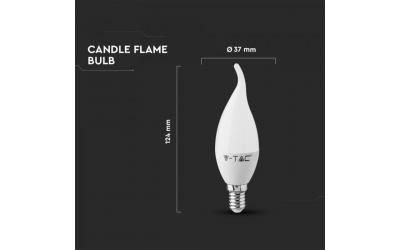 LED žárovka E14 5,5 W svíčka se špičkou teplá bílá 5 let záruka