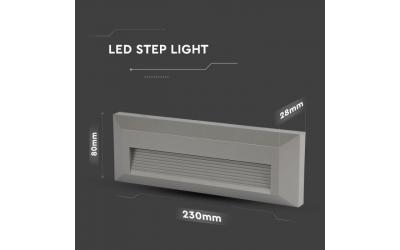 LED nástěnné svítidlo obdélník 3 W denní bílá šedé IP65