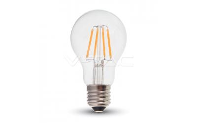 LED filament žárovka  E27 6 W teplá bílá klasická čirá 5 let záruka