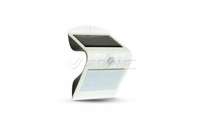 LED solární nástenné svítidlo 1,5 W bílo-černé se senzorem