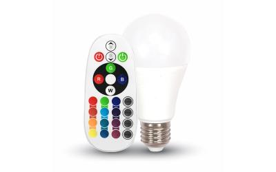 RGB LED žárovka E27 6 W - kombinace RGB + denní bílá