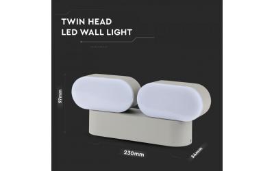 LED nástenné svítidlo 12 W šedé otočné teplá bílá