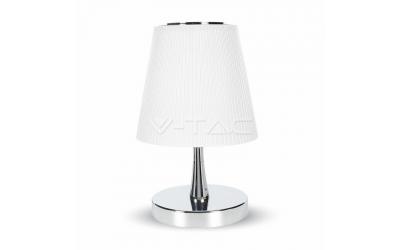 LED retro stolní lampa 5 W denní bílá chrom + bílé stínidlo stmívatelná