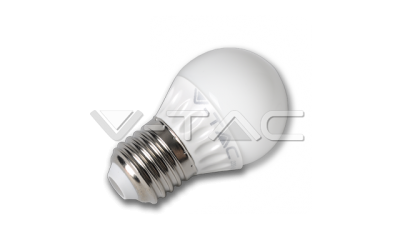 LED žárovka E27 koule G45 4 W teplá bílá plastová