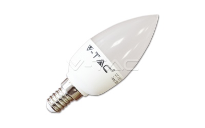 LED žárovka E14 svíčka s výkonem 6 W, denní bílá, plastová