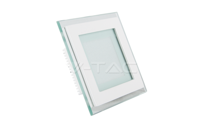 LED panel zapuštěný čtvercový 6 W teplá bílá hliník + sklo