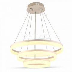 LED lustr závěsný 80 W 3-kruhový stmívatelný denní bílá