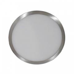 LED panel přisazený kruhový 12 W denní bílá broušený nikel