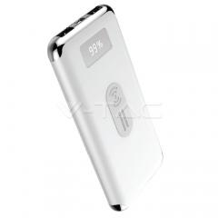 Powerbanka 10000 mAh bílá s bezdrátovým nabíjením