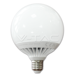 LED žárovka E27 kulatá 120 mm 13 W teplá bílá plastová