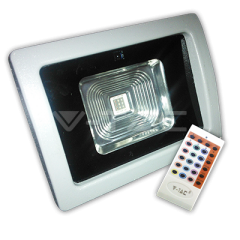 LED reflektor RGB 10 W s rádiovým dálkovým ovládaním, šedý