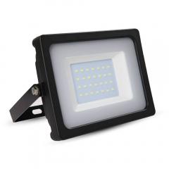 LED reflektor SLIM SMD 30 W, teplá bílá, černé tělo
