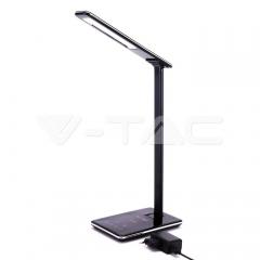 LED stolní lampa černá 5 W s bezdrátovou nabíječkou a nastavitelnou barvou světla
