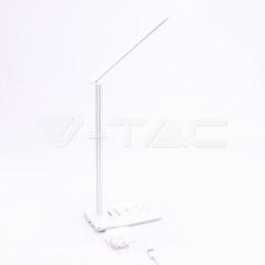 LED stolní lampa bílá 5 W s bezdrátovou nabíječkou a nastavitelnou barvou světla