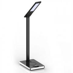 LED stolní lampička s bezdrátovou nabíječkou 5 W měnitelná barva světla stmívatelná černá